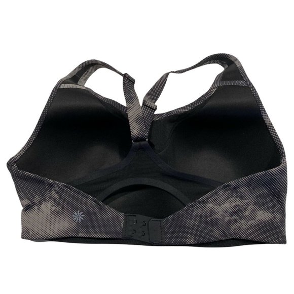 NWT ATHLETA Printed Advance Bra B-DD Sz 40C Black Gray Adjustable Straps - Picture 2 of 5